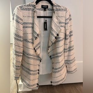Express draped open front Blazer; size XS, new with tags, never worn.